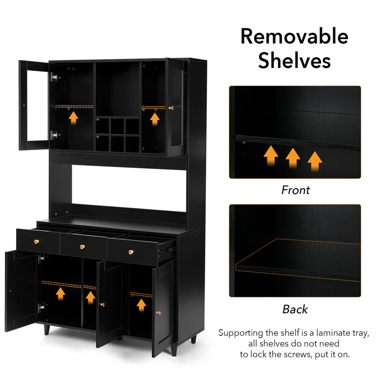 Winston Porter 71" Kitchen Pantry & Reviews Wayfair